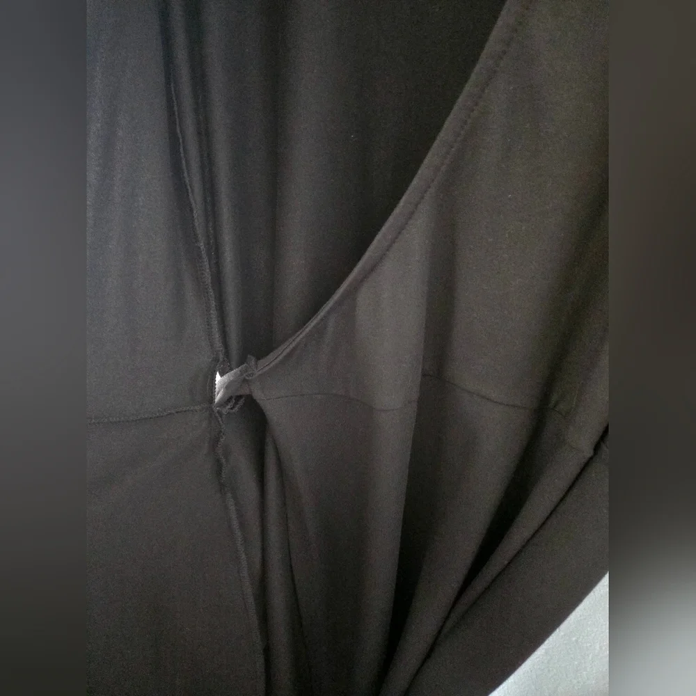 New Eddie Bauer Black Midi Wrap Dress Tall Medium (TM) - Picture 3 of 5